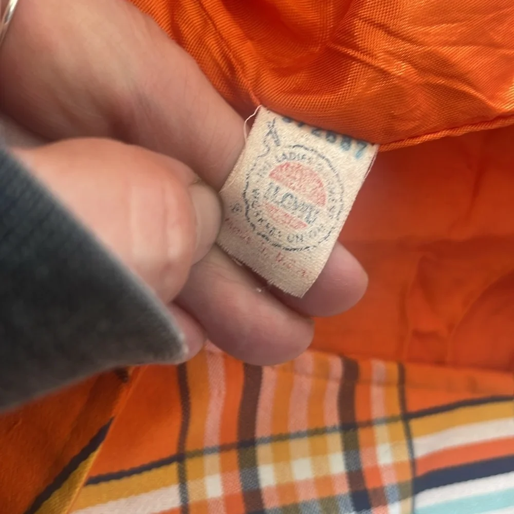 MARSIS California vintage 60’s orange blue plaid blazer jacket oversized collar - Picture 10 of 12